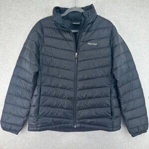 Marmot 700 Fill Down Puffer Jacket Black Full Zip Womens Large